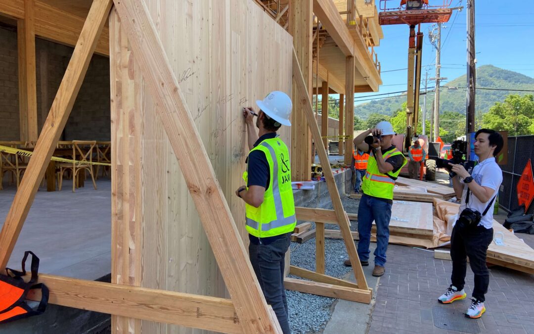 Topping out for the Edes Gallery!